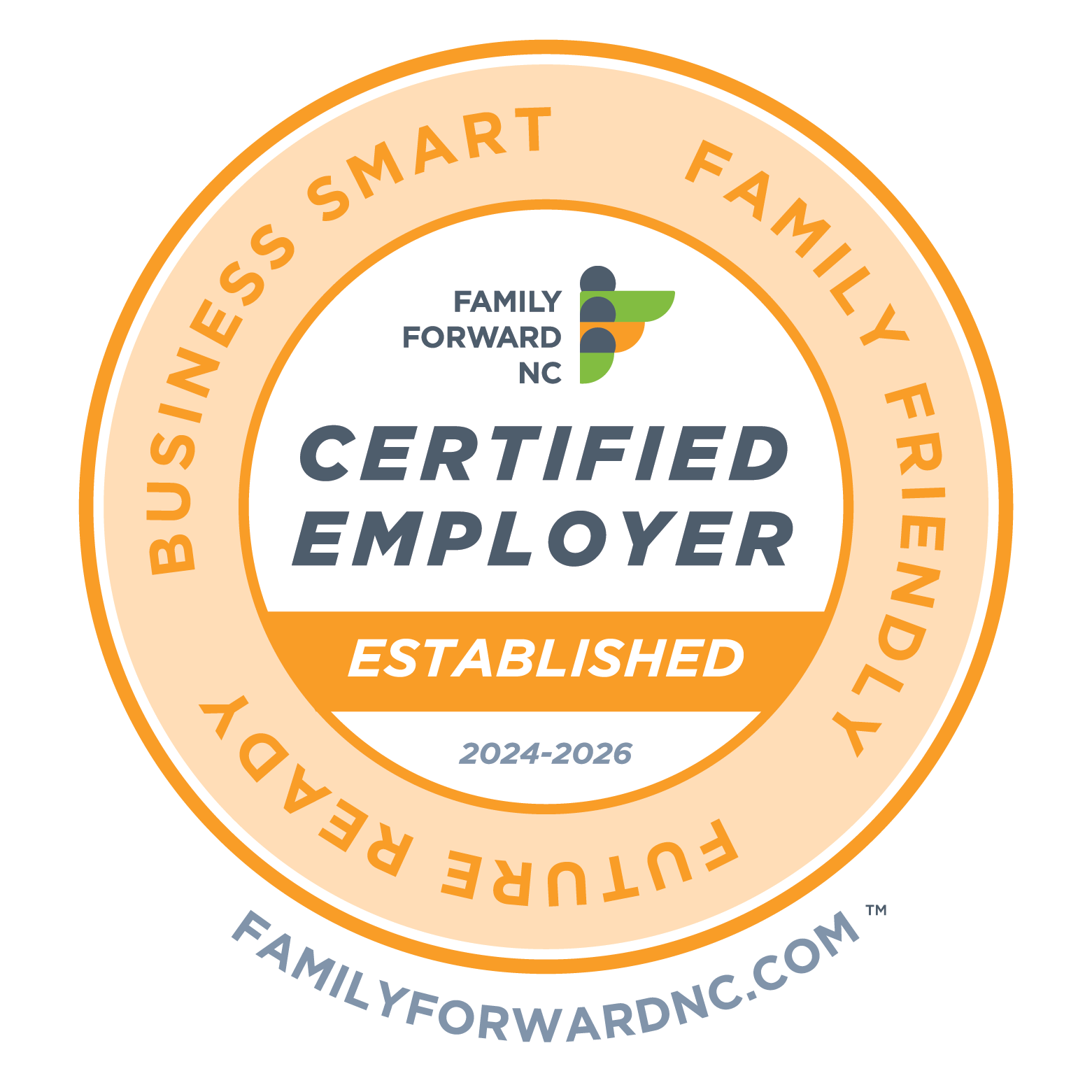 Family Forward NC Certified Employer Engaged 2023–2025.